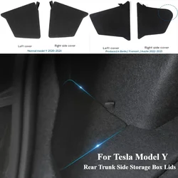 For Tesla Model Y Berlin Side Storage Box Lids Rear Trunk Organizer Lids Only Baffle Flocked Suede Cover Plate Garbage Bins