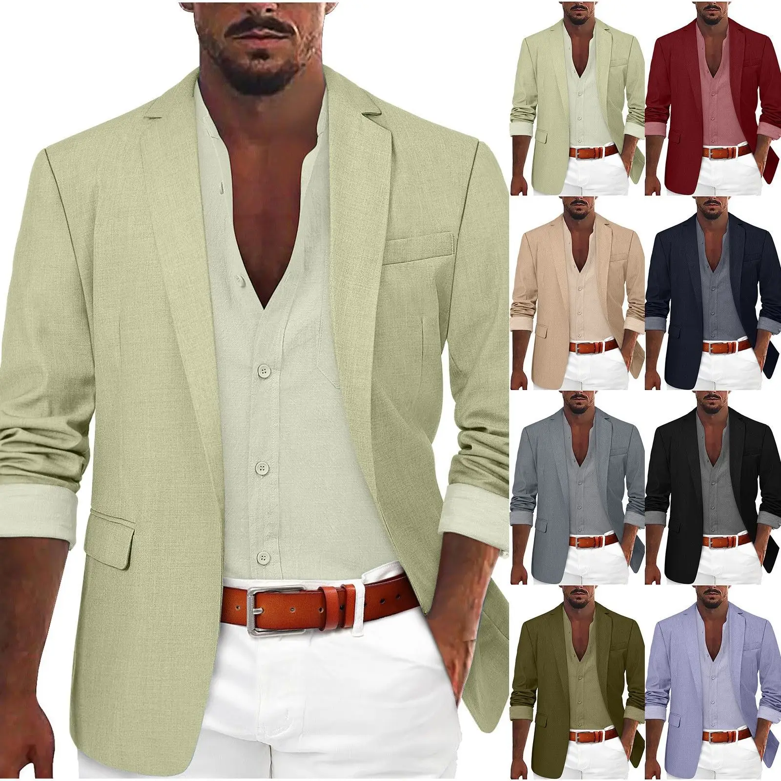 

2025 Autumn and Winter European and American New Men's One-button Casual Suit Fashion Jacket