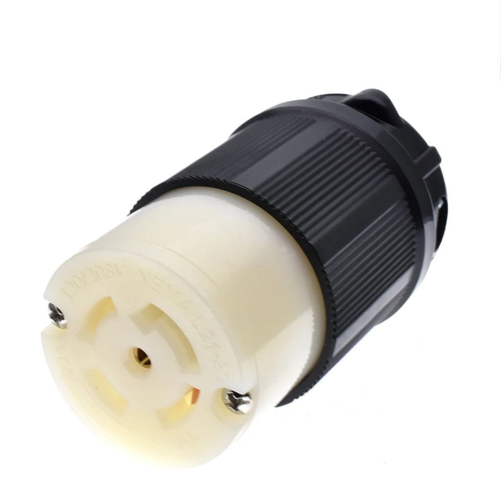 NEMA L21-30R Grounding Locking Plug, 30A 120/208V AC, 4 Pole 5 Wire, USA safety certification