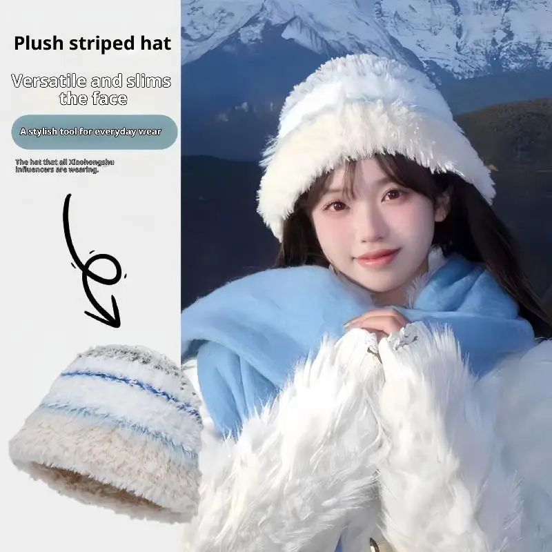 Schattige wintermuts voor meisjes, pluche muts met oorwarmers – super warm en winddicht