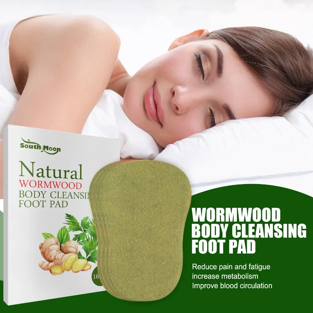 16pcs Detox Foot Patches Pads Natural Herbal Wormwood Artemisia Argyi Feet Body Toxins Cleansing Relieve Stress Help 실리콘