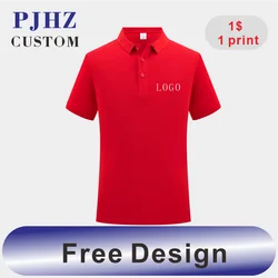 Summer 100% Cotton Polo Shirt Customized Logo Print Text Picture Brand Embroidery Personal Company Breathable Tops Supplier