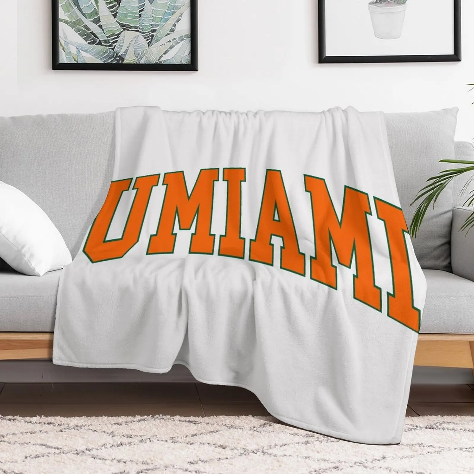 

umiami - varsity font curved Throw Blanket Weighted Fashion Sofas Blankets Luxury Hair anime Luxury Thicken Blankets