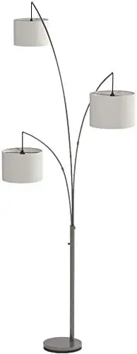 4238-22 Trinity Arc Lamp, 74 In., 3 X 100W Incandescent/26W Cfl, Brushed Steel Finish, 1 Floor Lamp