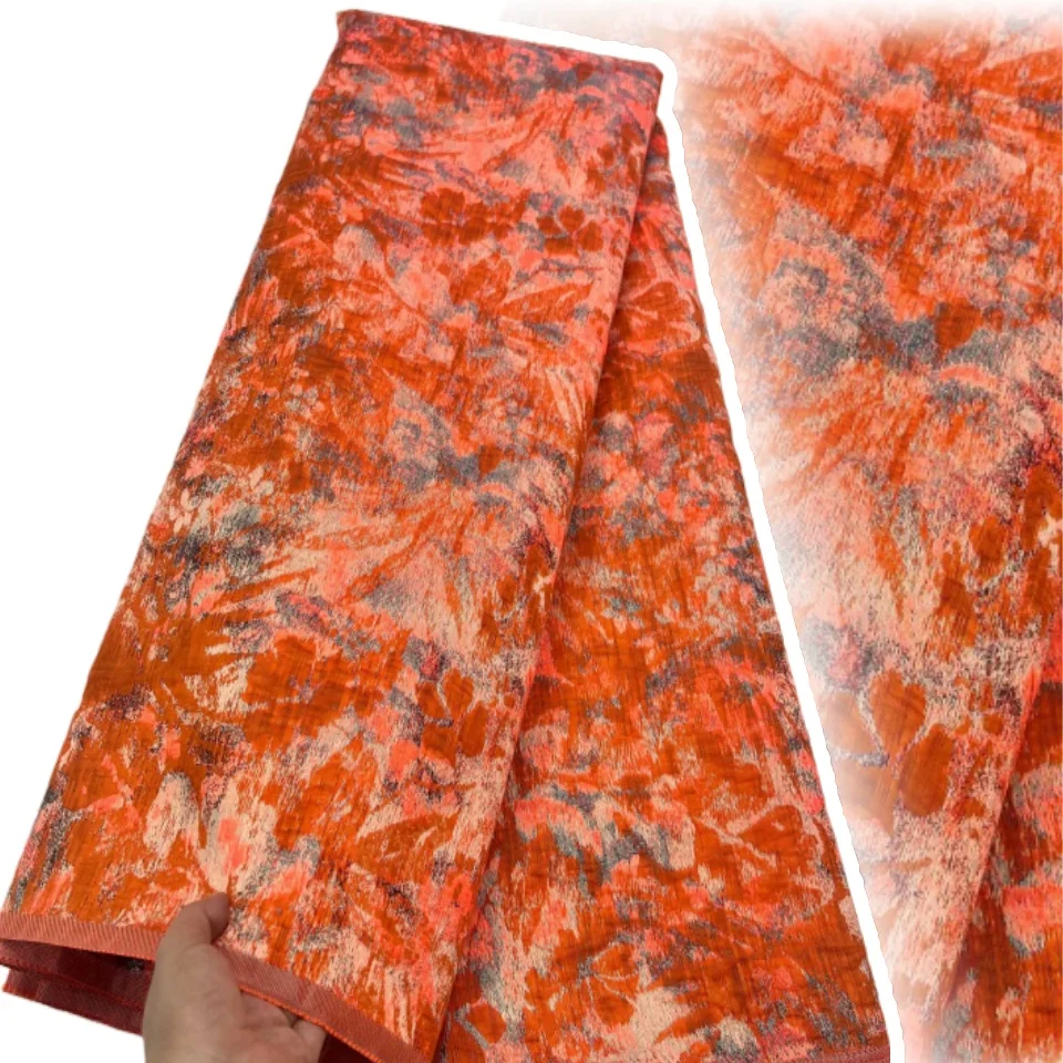 

Latest Laces Fabric Damask Brocade Fabrics for Nigerian Woman 5 Yards Jacquard Lace Fabric for Sewing Family Prom Dresses TP1578