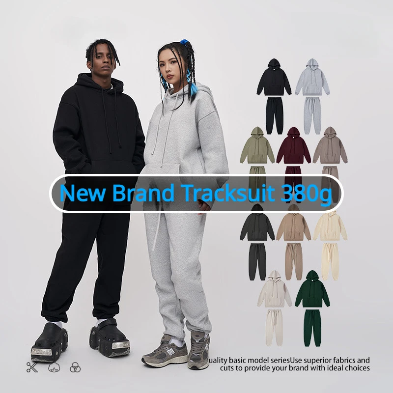 

2023 FEGKZLI Autumn Winter Fleece and High Weight Hooded Sweatshirt and Sweatpants Casual Sport Tracksuits Men and Women