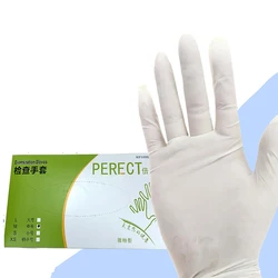 Zhuosheng Disposable Latex Gloves Powder Free Double Gasol Rubber Examination Gloves Dental Laboratory Protective Gloves