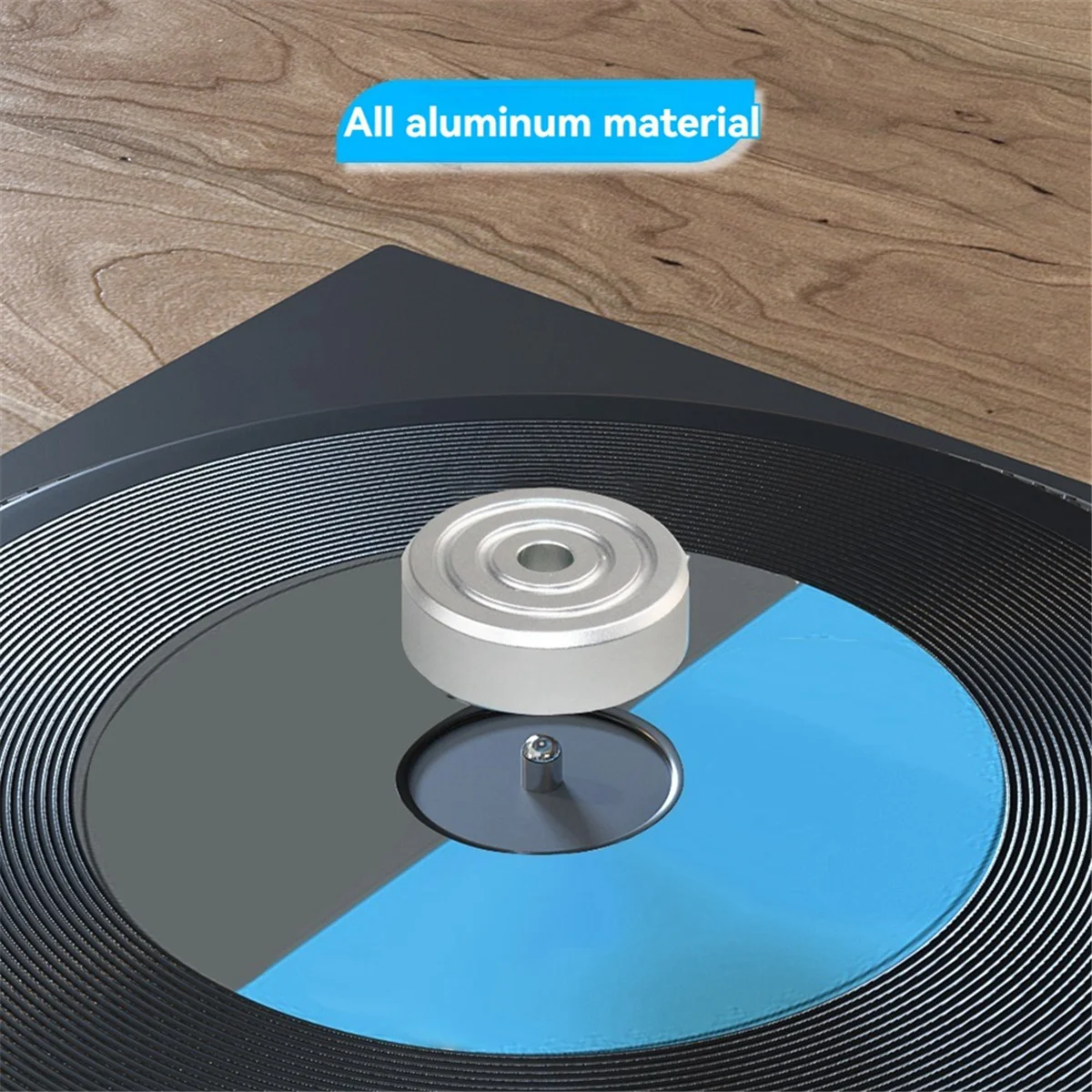 Abrazadera equilibrada de disco estabilizador de peso para discos de vinilo, accesorios para tocadiscos LP, color plateado
