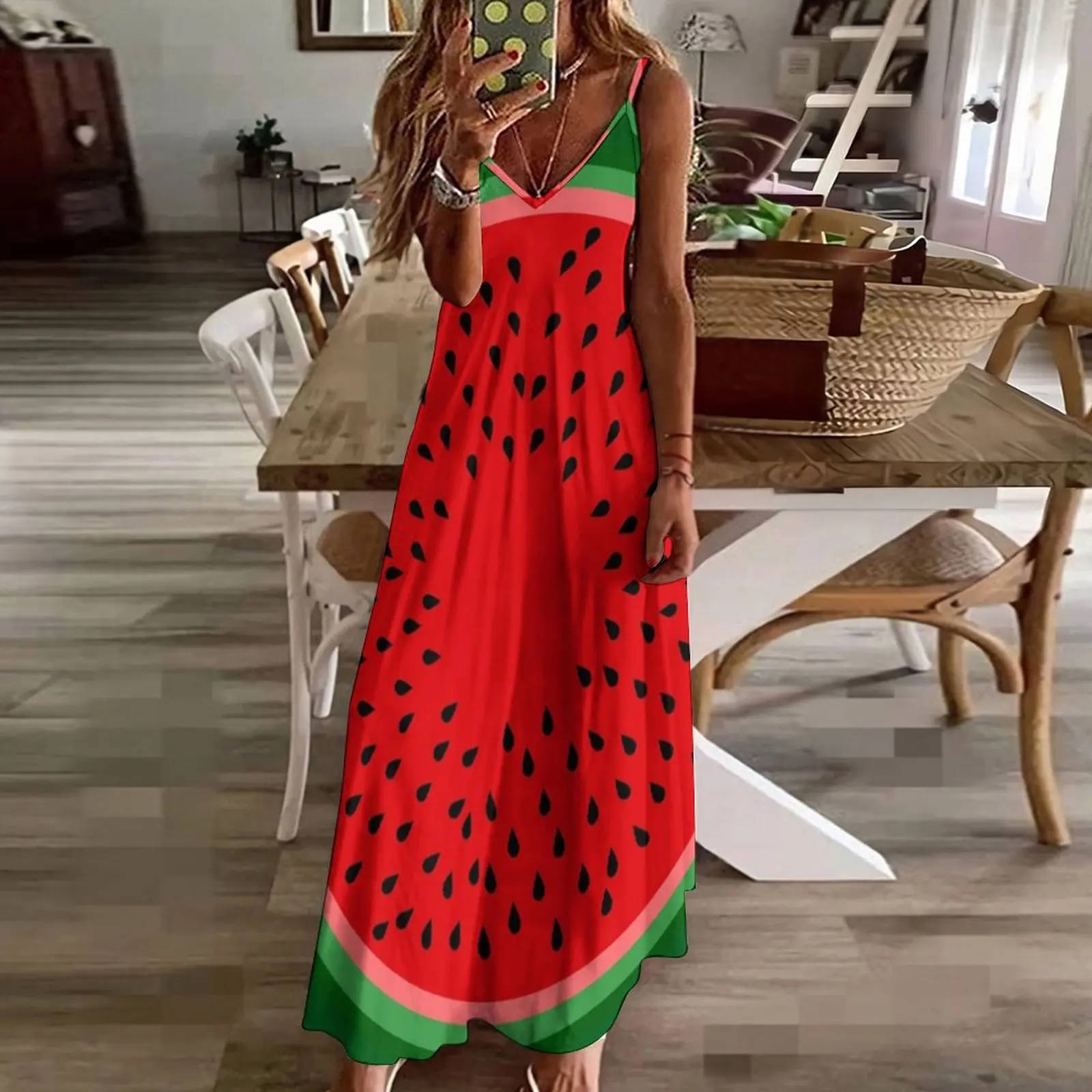 Watermelon Sleeveless Dress fairy dress Dress women Summer skirt