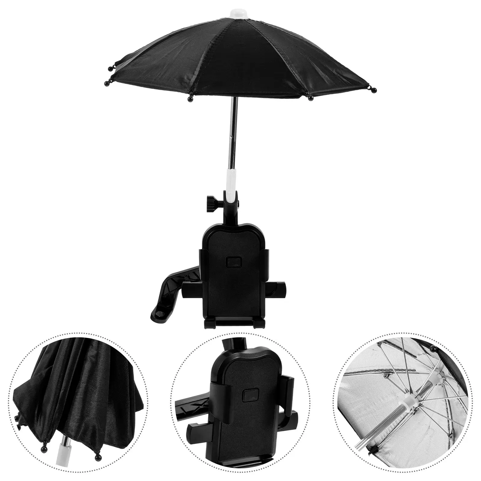 

1Set Electric Bike Phone Holder Weatherproof Handlebar Mount with Umbrella for Cycling Navigation Motorcycle Riding Hands-Free