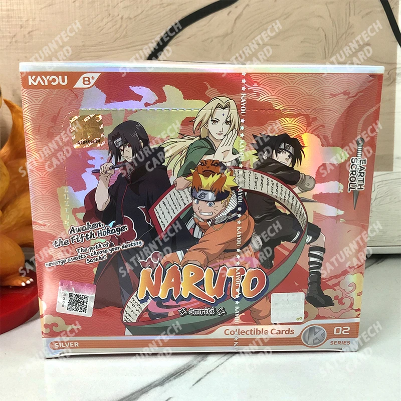 Jin Chapter Original KAYOU Naruto Card Box Engelse versie W7T4 Zeldzame BP Sasuke Uchiha Anime Collection Card Game Cadeau voor kinderen