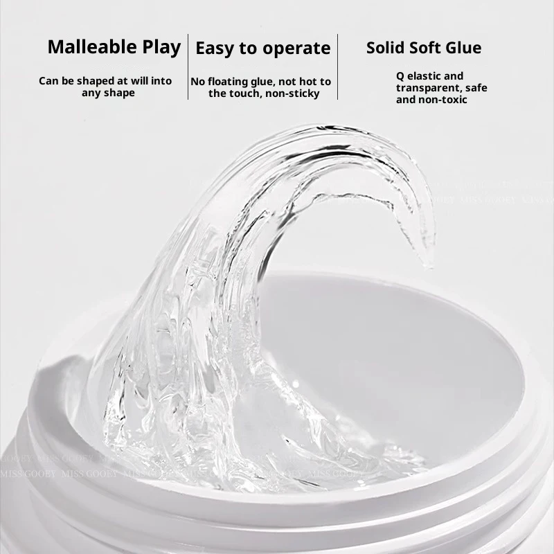1 szt. Przezroczysty żel PVC do modelowania, żel 3D nieprzywierający do dłoni, żel do paznokci utwardzany lampą UV, narzędzia do samodzielnego zdobienia paznokci