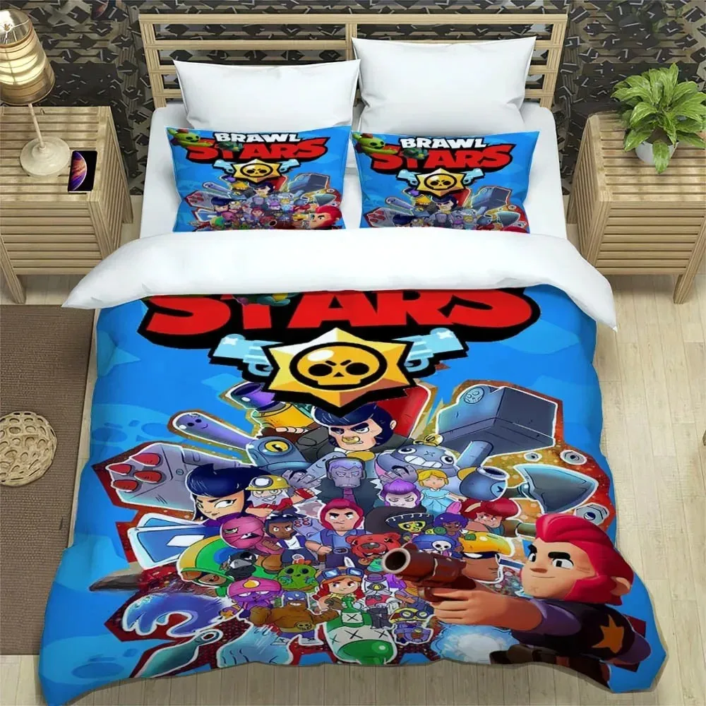 3D Print Game B-rawl Cartoon S-stars Bedding Set Boys Girls Twin Queen King Size Duvet Cover Pillowcase Bed boys Adult Bedroom