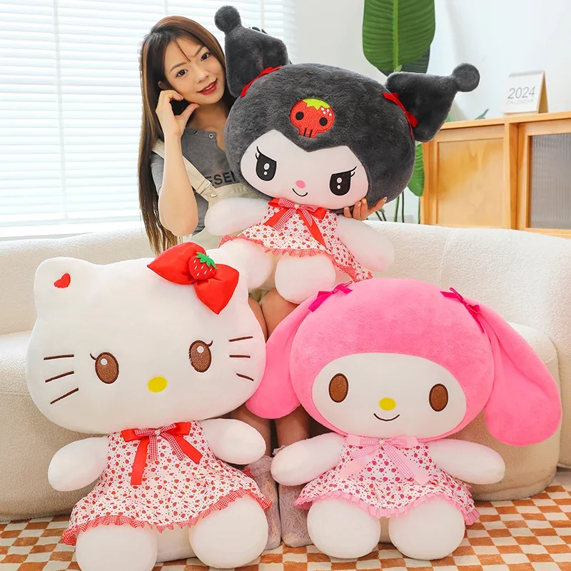 

70 см большие плюшевые куклы Sanrio Kuromi My Melody, игрушки, милая кавайная мягкая кукла Hello Kitty, плюшевая игрушка, детские подарки на день рождения