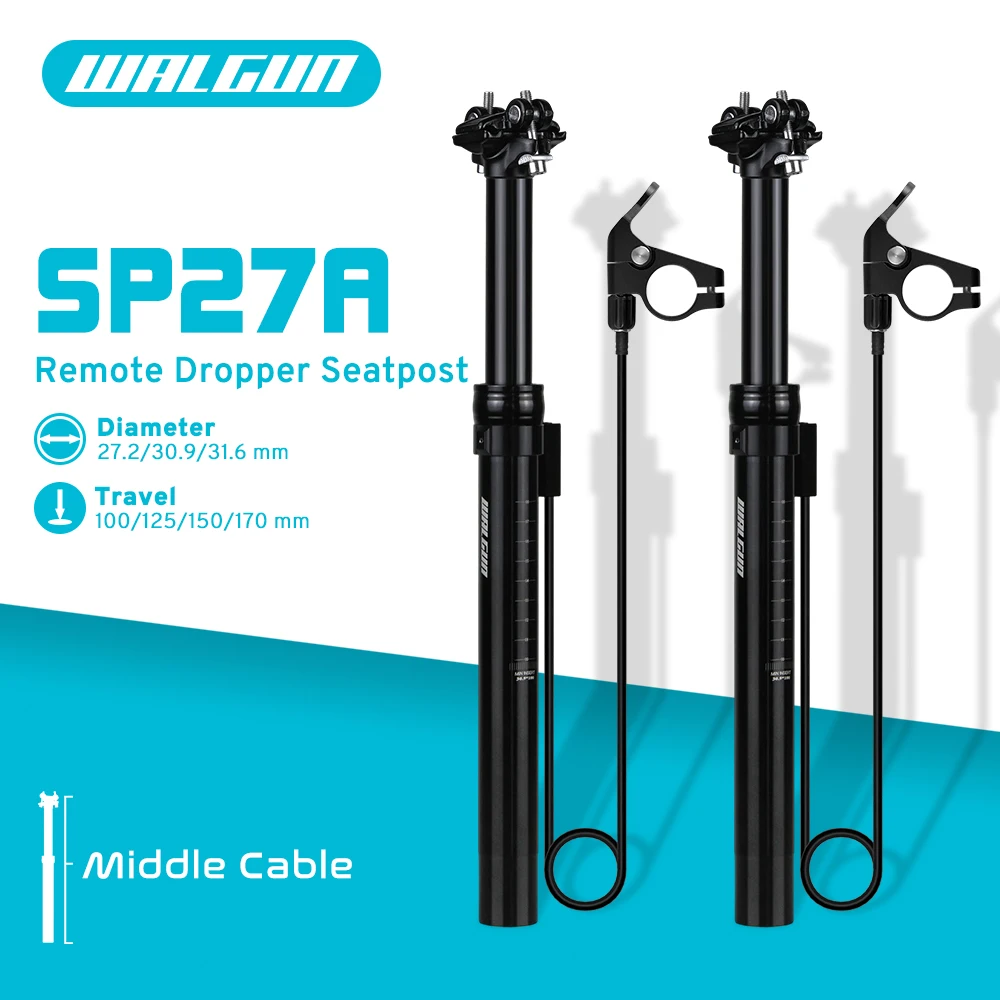 SP27A Bicycle Seat Post Dropper for Mtb 27.2/30.9/31.6mm Remote Control Bike Telescopic Seatpost Hydraulic Middle External Cable