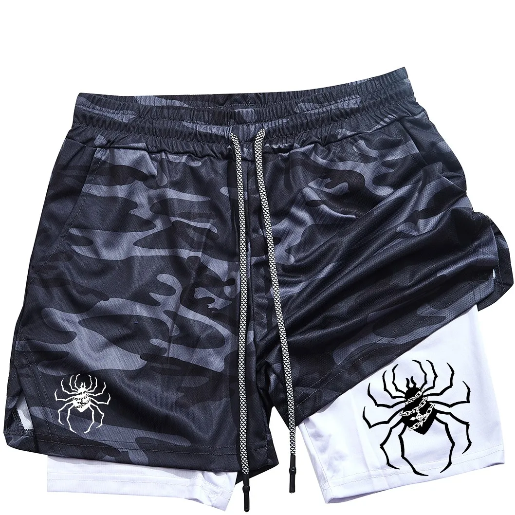 Anime Hunter x Hunter Performance Shorts for Men Breathable Spider Gym Shorts Summer Sports Fitness Workout Jogging Short Pants