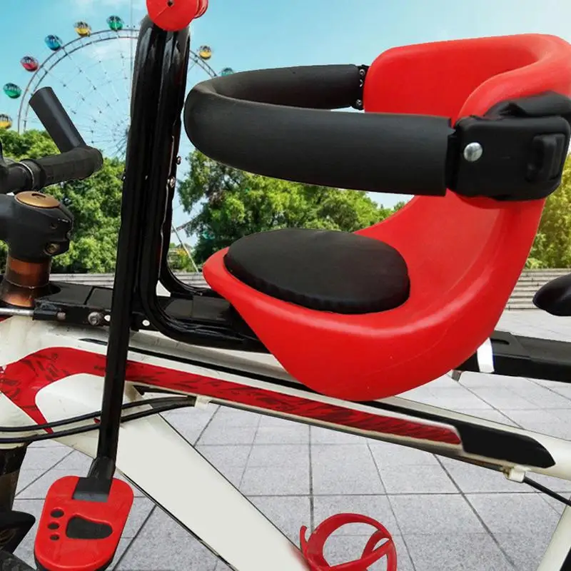 Child Adjustable Bike Safety Seat Bicycle Front Mount Baby Carrier Seat With Handrail For Kids Child Bicycle Seat Children