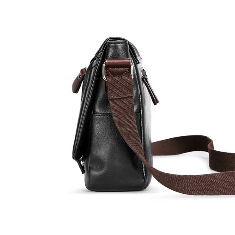 Luxury Brand Leather Men\'s Messenger Bag Male Black Business Sling Bags Vintage Crossbody Bags For Men Casual Shoulder Bag Bolsa