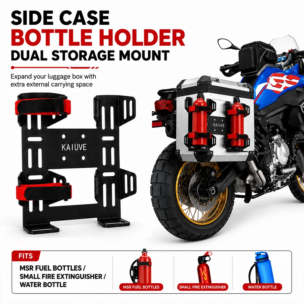 KAIUVE Motorcycles Luggage Cases Bracket Gas Can Bottle Holder oil bottle tanks Fuel Canister Holding Plate Fuel Carrier