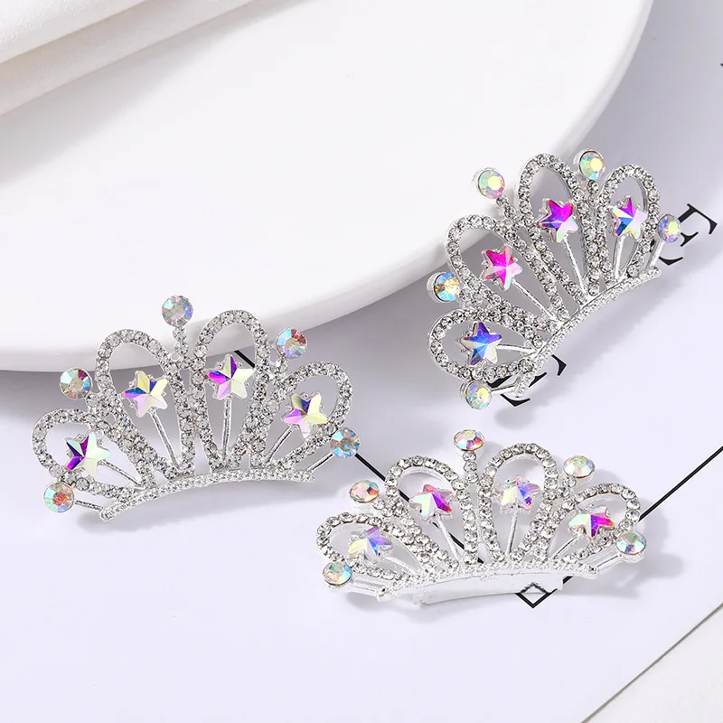 5Pcs Rhinestone Crown Embellishments Flatback Buttons Crowns Hair Bowknot Flower Wedding Decoration DIY Craft Supplies