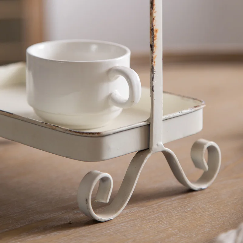 Dessert shop simple, double tabletop basket, white French decorations