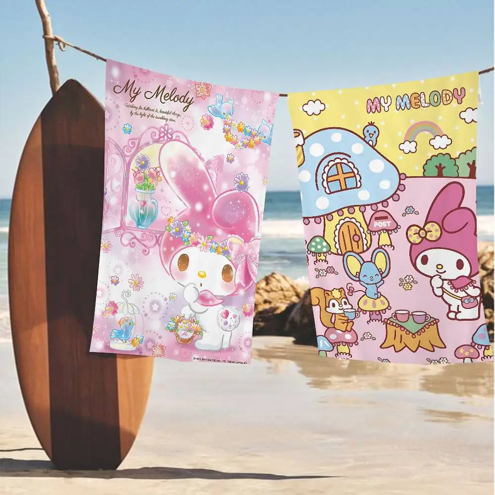 M-My M-Melody Bath Towel Microfiber Soft Water Absorbing Breathable For Girl Kids Decorative Cartoon Beach Towel
