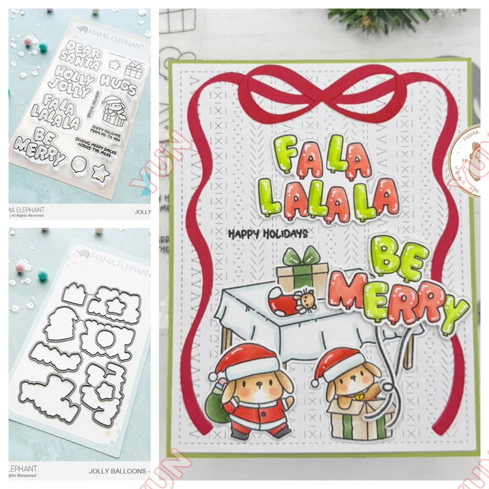 

2025 New Dies Jolly Balloons Christmas Creative Cuts Steel Dies Stamp DIY Scrapbooking Photo Album Greeting Card Paper Embossing