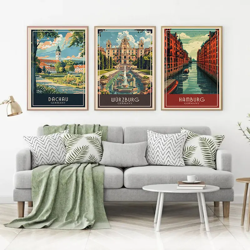 Germany Travel Architectural Attractions Prints And Posters Vintage Living Room Home Decor Aesthetic Art Wall Canvas Painting