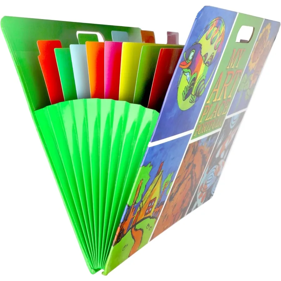 محفظة تخزين فنية محمولة قابلة للتوسيع من HearthSong My Art Place مع إطار مزخرف مقاس 19 × 15 للفنانين وCr