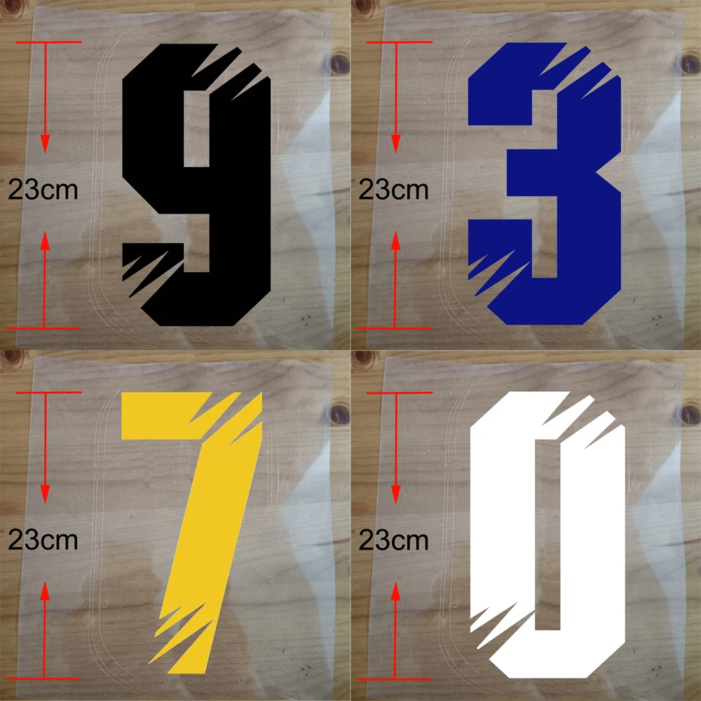 Hight 23CM Heat Transfer Number Custom Football Basketball Number Iron on Patch Letter # Hot Transfer Sticker Print Number 0-9