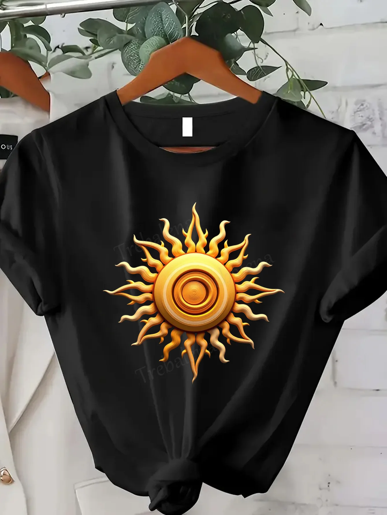 

Женская футболка Golden Sunburst Женская футболка, сексуальный повседневный топ