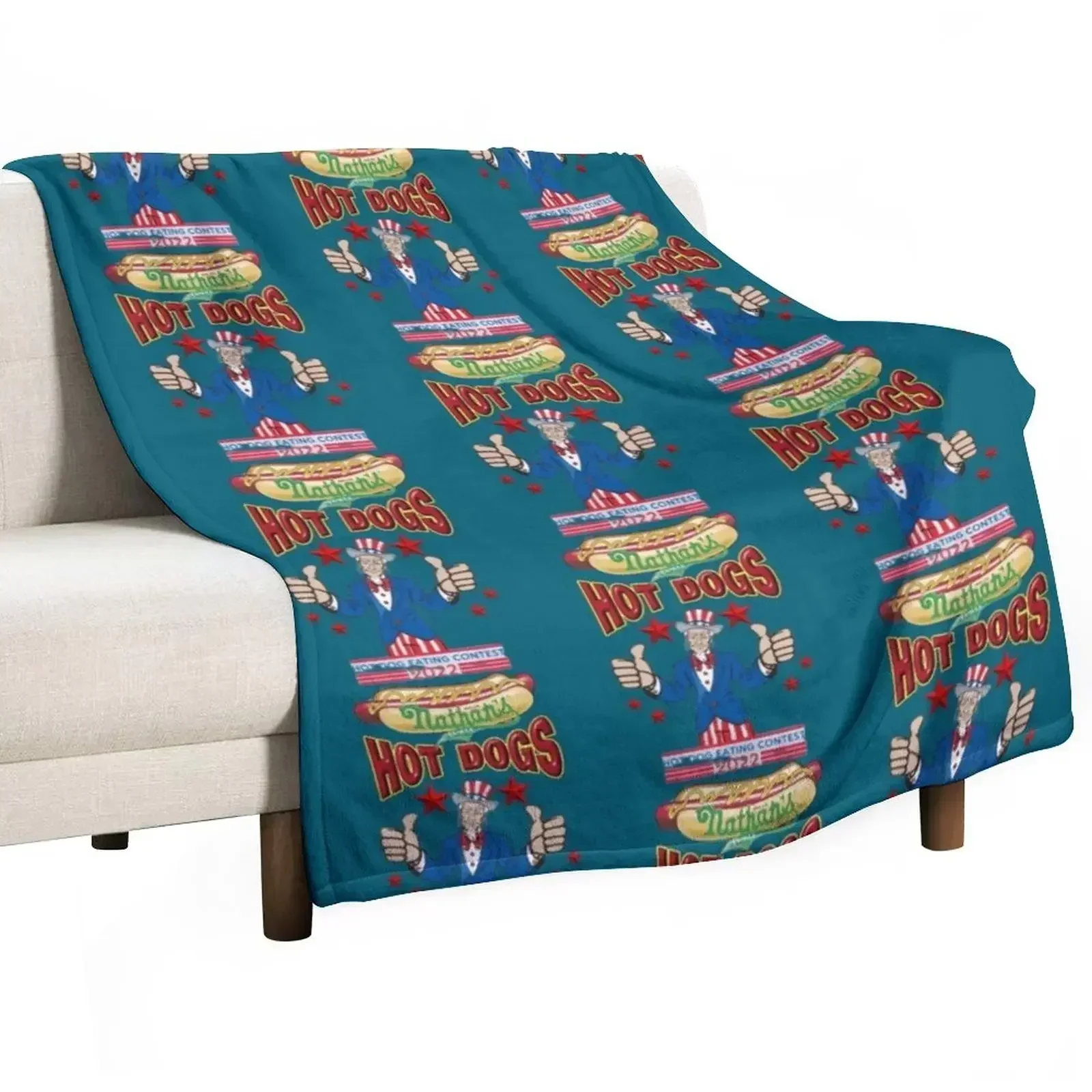 Nathan_s Famous Hot Dog 2022 Throw Blanket Soft Plaid Cute Plaid Soft Beautifuls Blankets