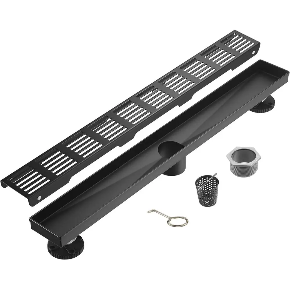 

32 Rectangular Linear Drain, 51L/min Drainage, SUS-304 Steel, Matte Black, CUPC Certified SD-109