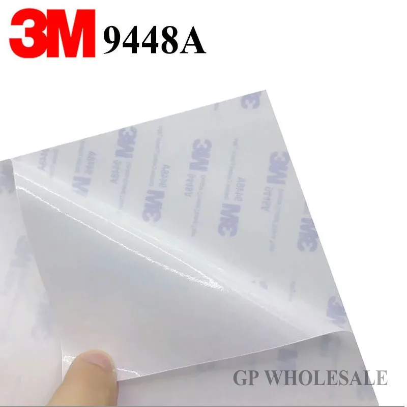 2sheets Pre-cut A4 Size 3M 9448 Double Sided Adhesive Tissue Tape, widely Use for Home, Office, Student, Phone Repair Fix