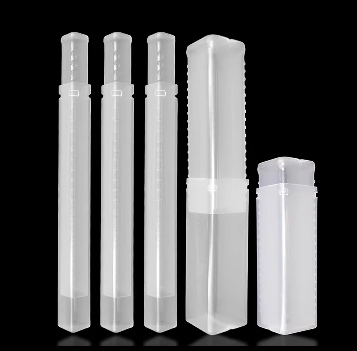 12 / 16 / 20 / 24mm Plastic Square Telescopic Packing Tube Square Telescopic Pack Tube For CNC End Mill Tool Packing