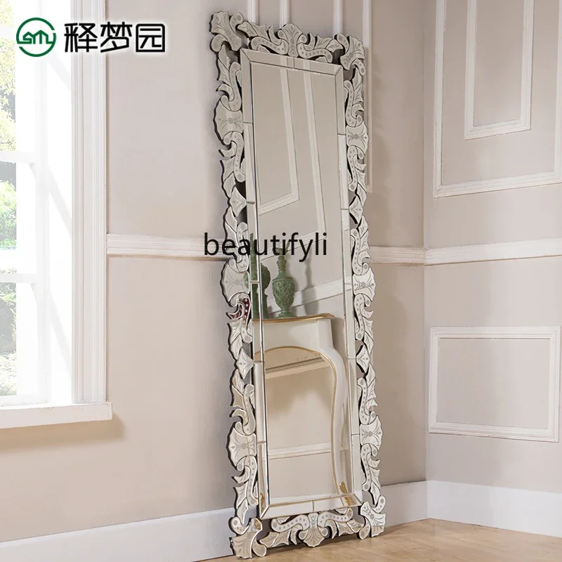 

Carved mirror, decoration, porch, dressing mirror, fitting, floor mirror, European style2936