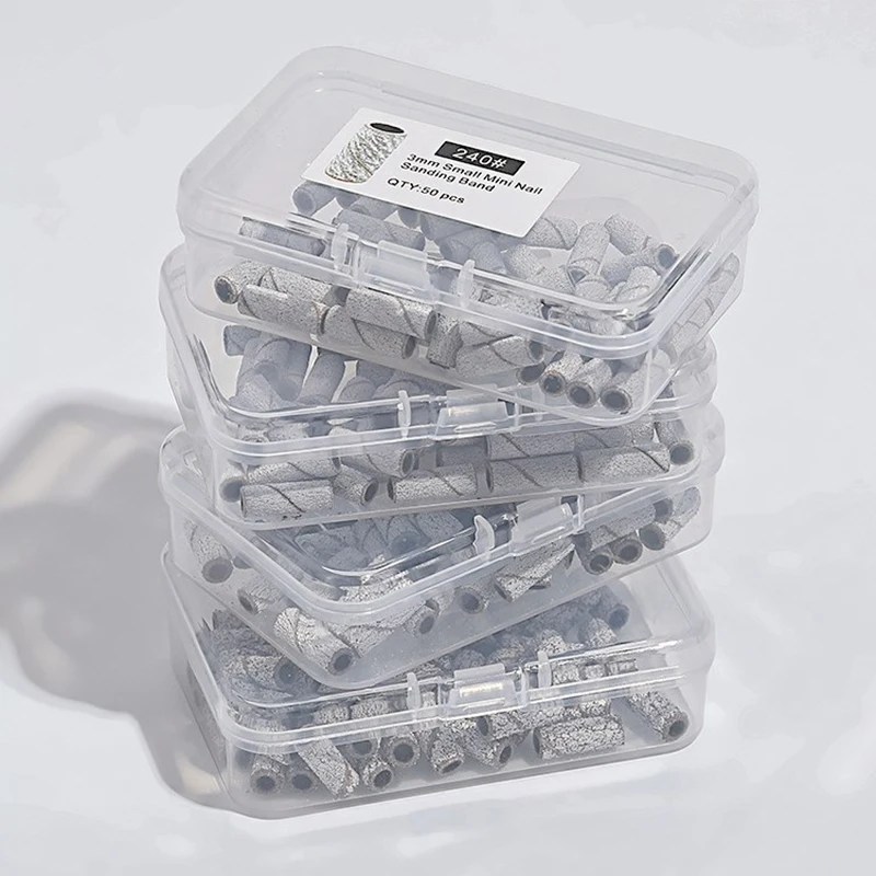 أظافر صغيرة الرملي العصابات مغزل ل مانيكير الصنفرة حلقة حامل الفولاذ المقاوم للصدأ مسمار أدوات الرسم مسمار الحفر الملحقات #4