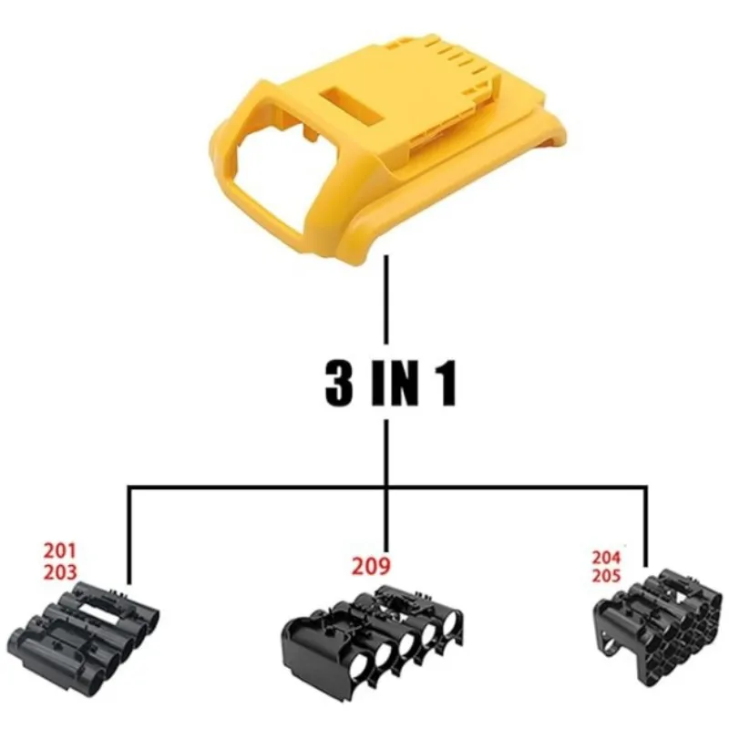 5 Cell 18650 Battery Plastic Case Parts Replacement for Dewalt 20V Max Compact Battery DCB203 DCB201 DCB200 Li-ion Battery Case