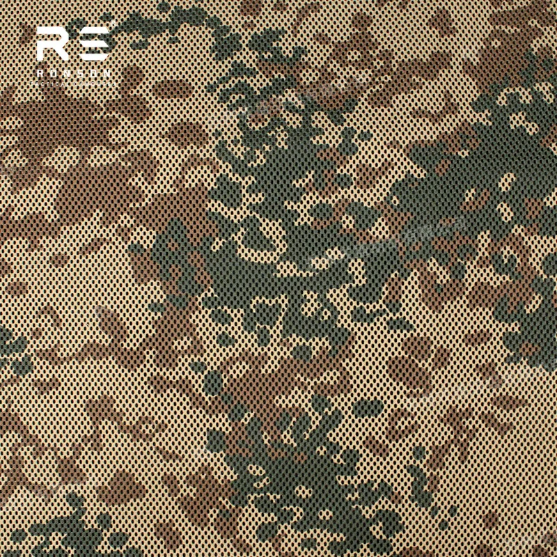 Duitsland TROPENTARN Camouflage Gedrukt 230gsm 100% Polyester Mesh Tactisch Gebreide Tricot Geheugenstof Outdoortassen Duurzaam Gebruik