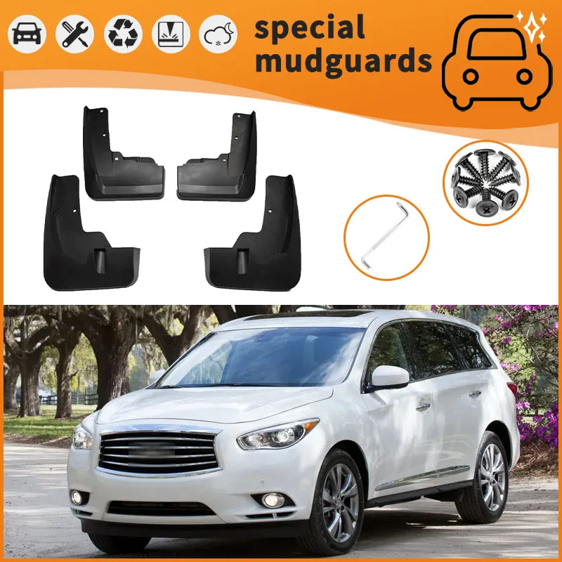 4pcs Car Mud Guards Tire Fenders For Infiniti QX60 2022 2023 2024 Wheel Mudguards Mudflaps Splash Guards Mud Flaps Accessories