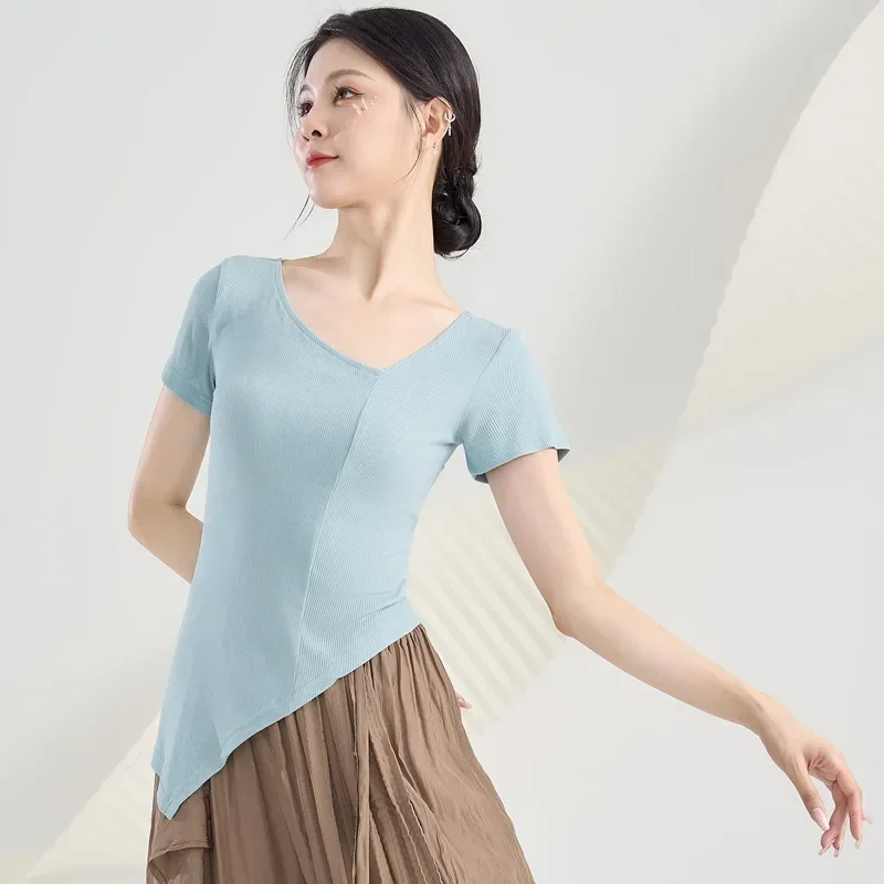 Classical Dance Top Summer Body Training Clothing Women's Dance Clothing Women's Short Sleeve Adult