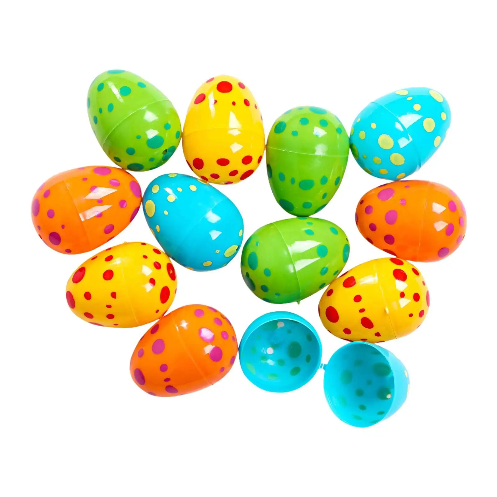 12 Pieces Empty Easter Eggs Easter Basket Stuffers for Suprise Egg Unfilled Assorted Colors for Easter Theme Party Favor