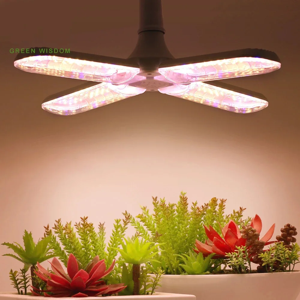 ไฟปลูกพืชแบบ LED สเปกตรัมเต็มรูปแบบรุ่นใหม่ล่าสุด 24W 36W 48W หลอดไฟ E27 ไฟฟื้นฟูพืช สีขาวนวล สำหรับปลูกผักในร่มในโรงเรือน