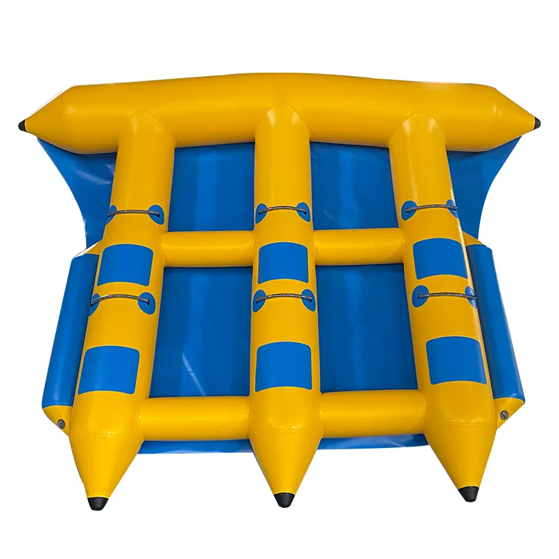 4 6 Person Inflatable Towable Flyfish Banana Boat, Tarpaulin PVC, Commercial for Water Playground
