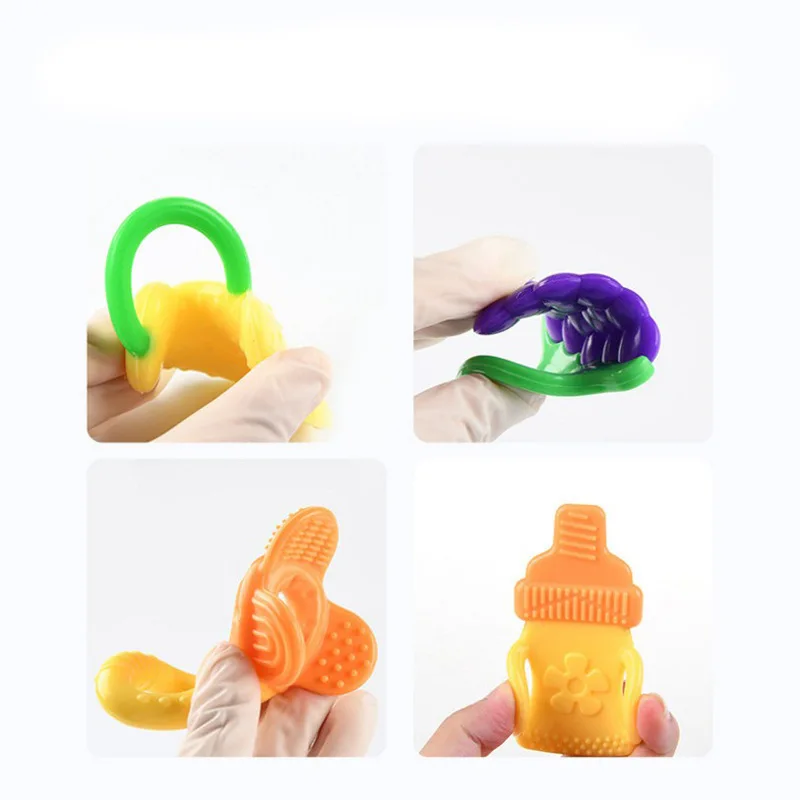 Baby Silicone Training Toothbrush Safe Toddle Teether Chew Toys Teething Ring Gift Infant Baby Chewing