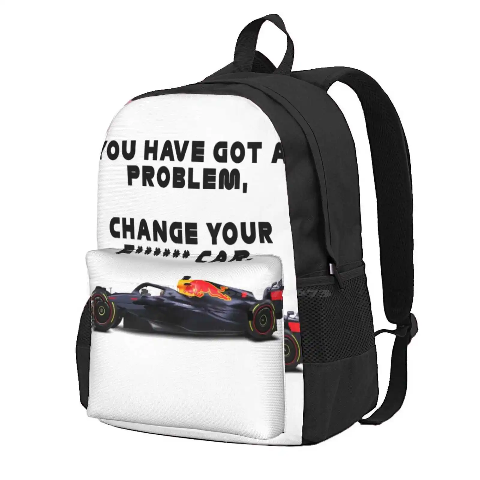 

Change Your F**** Car Hot Sale Schoolbag Backpack Fashion Bags Christian Horner Toto Wolff Driver Sergio Perez Lewis Hamilton