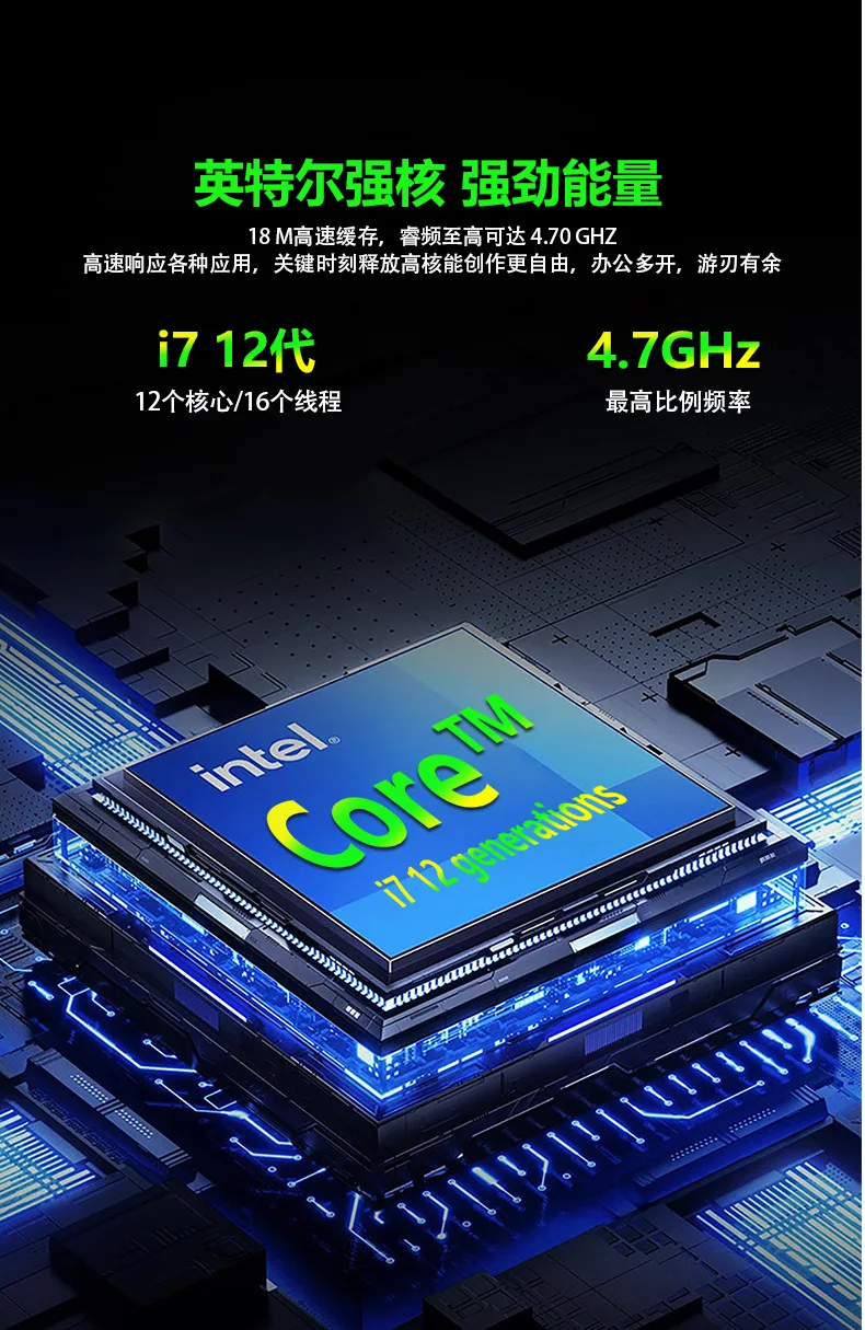 Three-screen laptop Core i7 folding extension screen portable office financial programming business computer