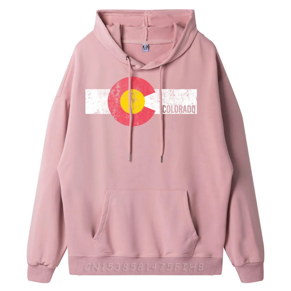 Colorado bendera gaya antik Retro dicetak Hoodie pria pakaian Sweater Tahun Baru Malam