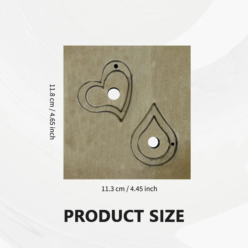 Durable and reusable heart-shaped earring making mold, one-piece leather cutting die with high-precision trimming, dual-purpose
