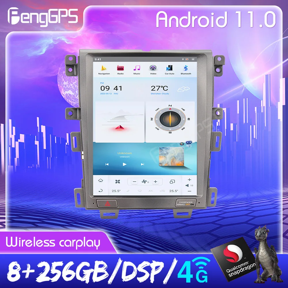 

Автомагнитола 2 Din, 12,1 дюйма, Android, для Ford Edge 2007-2014, мультимедийный стереопроигрыватель, магнитола, 4 + 64 ГБ